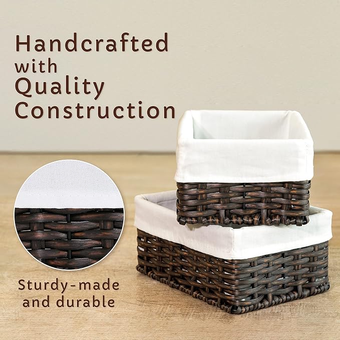 Baskets for Organizing, Undershelf Wicker Storage, Hand Woven Organizer for - Image 5