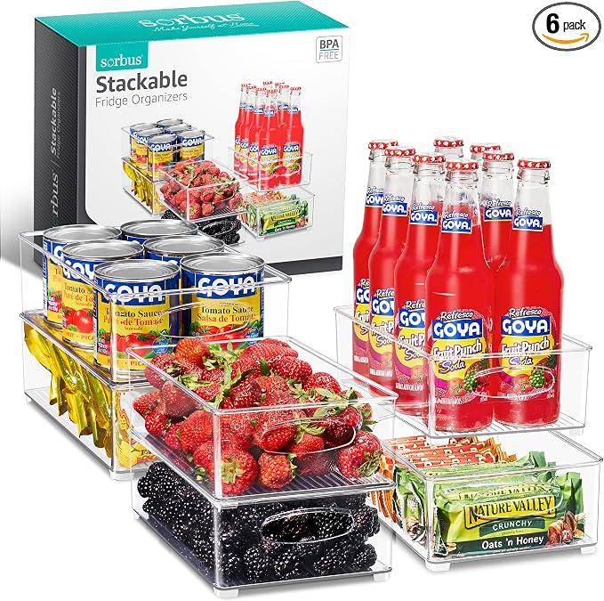 Sorbus Stackable Refrigerator Organizer Bins by Sorbus