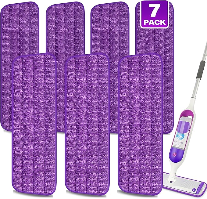 7 Count Reusable Mop Pads for Swiffer PowerMop -MEXERRIS Microfiber Wet Mops by MEXERRIS