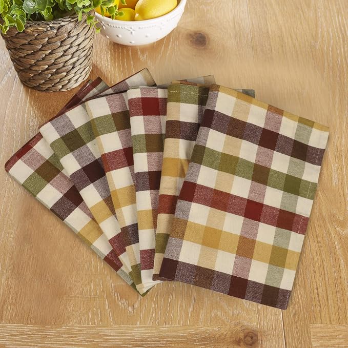 Kitchen Towels Set of 6 Multiolor Buffalo Checks 20X30 Inches, Soft Premium - Image 8