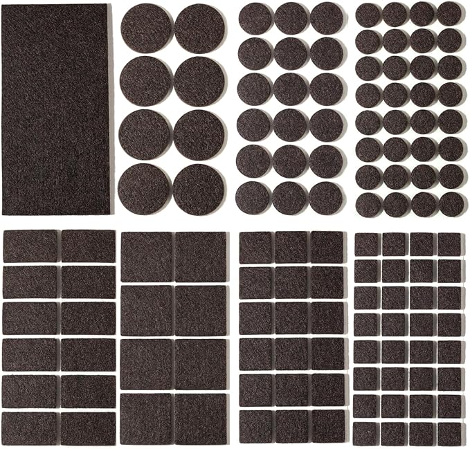 Felt Furniture Pads for Hardwood Floors 129 Piece, Furnigear Anti Scratches by Furnigear