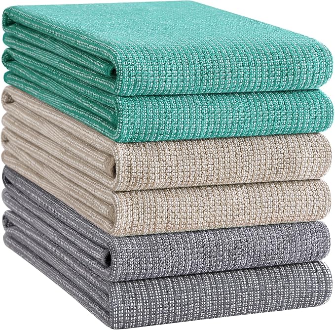 Homaxy Premium Kitchen Towels, Large Cotton Kitchen Hand Towels, Flat and Terry - Image 8