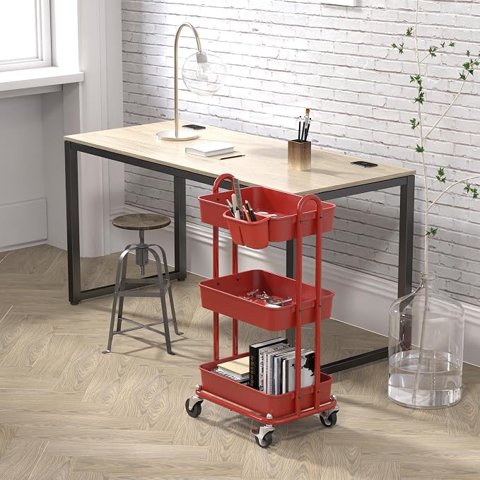 Simple Houseware 3-Tier Multifunctional Rolling Utility Cart - Image 3