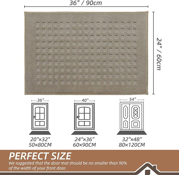 BEQHAUSE Waffle Door Mats Indoor 24"x36", Dog Mat - Image 2