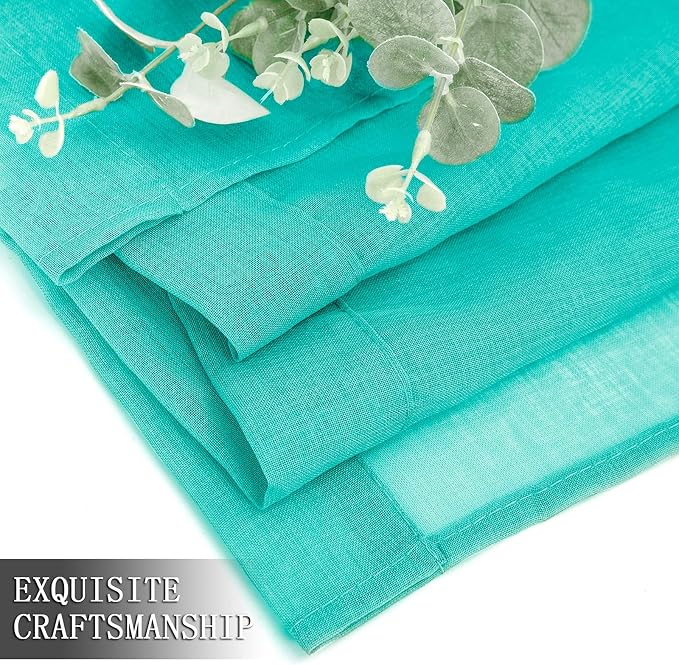 Tollpiz Short Sheer Curtain Linen Textured Living Room Curtains Sheer Light - Image 7
