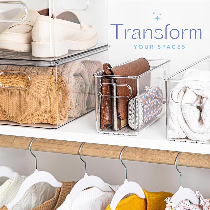 Plastic Food Storage 6 Pack Clear Container Bin - Image 5
