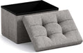 Ornavo Home Small Storage Ottoman Foldable Collapsible Rectangle Linen Ottoman by OrnavoHome