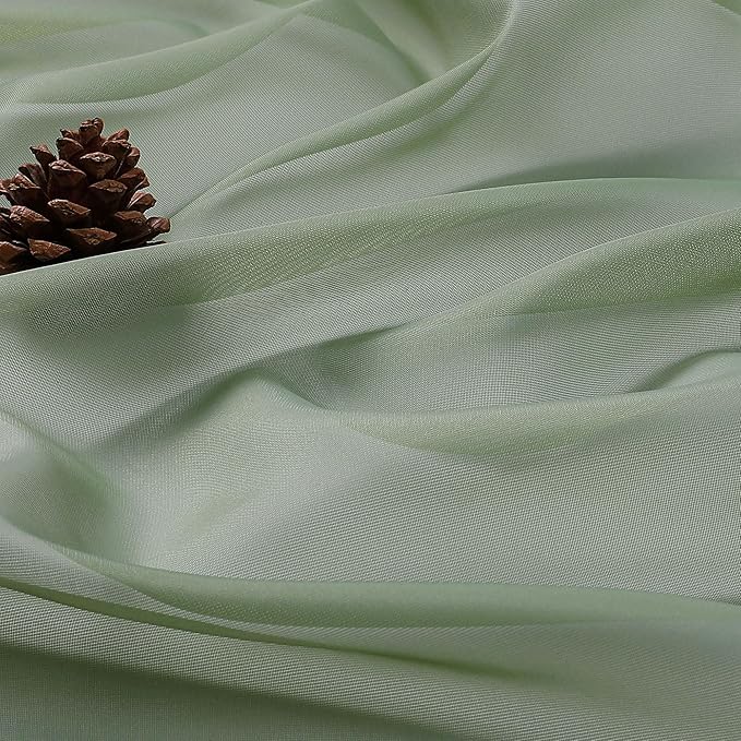 Chyhomenyc Sage Green Sheer Curtains 78 Inches Long 2 Panels Set - Image 8
