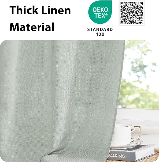 NICETOWN Sage Green Curtains Door Curtains - Image 5