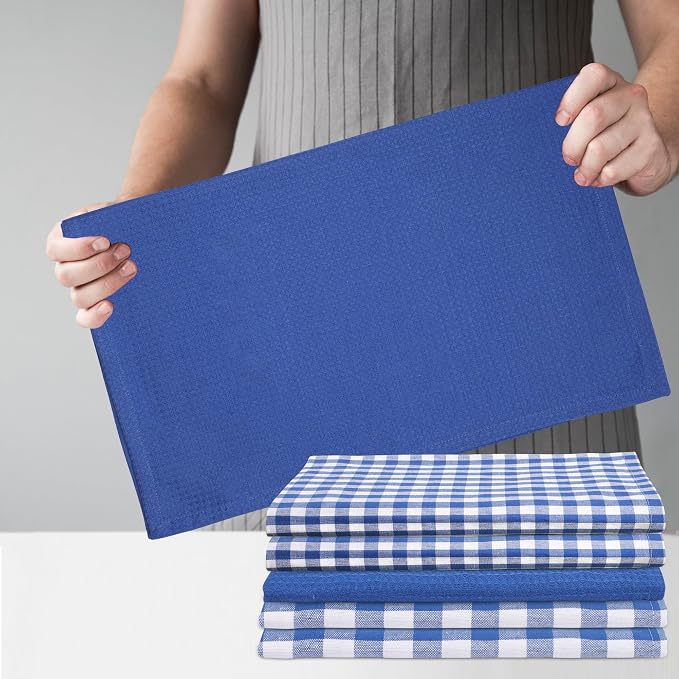 Kitchen Towels Set of 6 Soft Premium Cotton Highly Absorbent Dish Towels 18x28 - Image 7