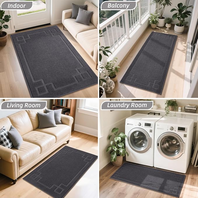 BEQHAUSE Door Mat 36" x 60", Non-Slip Door Mats Indoor Entryway Rugs Washable - Image 8