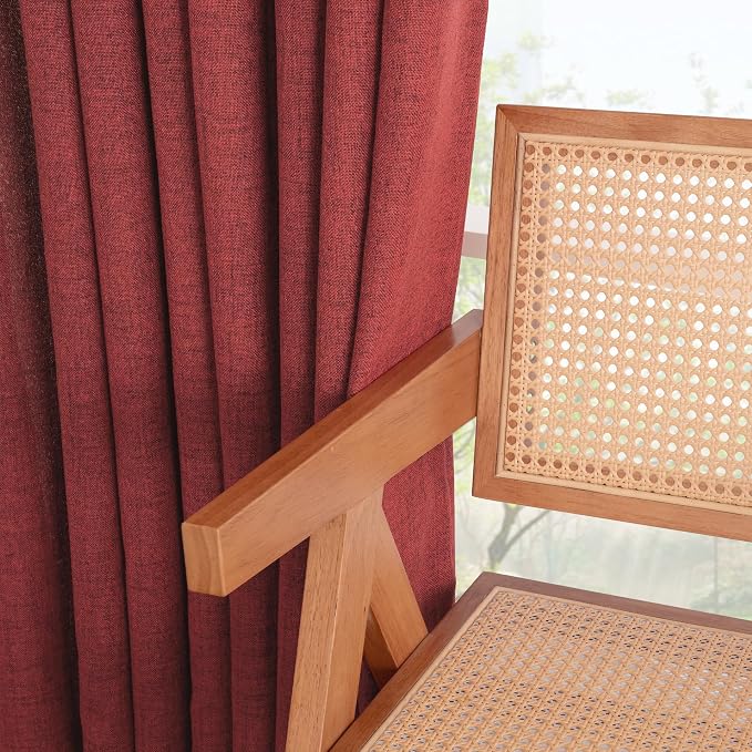 YoungsTex Red Short Linen Curtains 36 Inch Length - Image 7