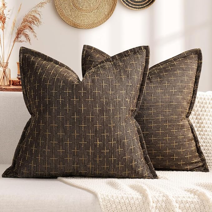 ZWJD Pillow Covers 22x22 Set of 2 Soft Polyester Textured Pillow Covers by ZWJD