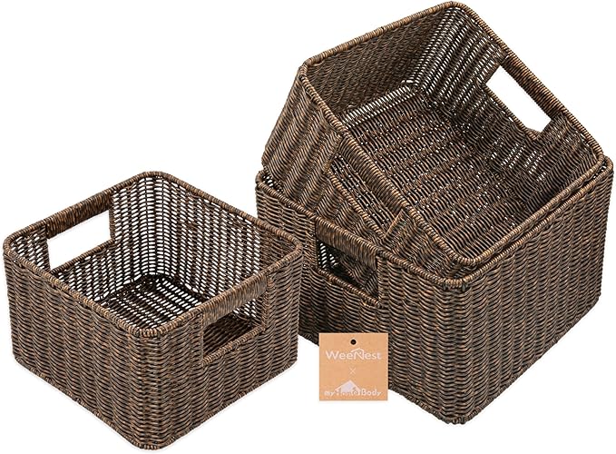 myHomeBody Wicker Storage Basket, Storage Cubes, Woven Baskets by myHomeBody