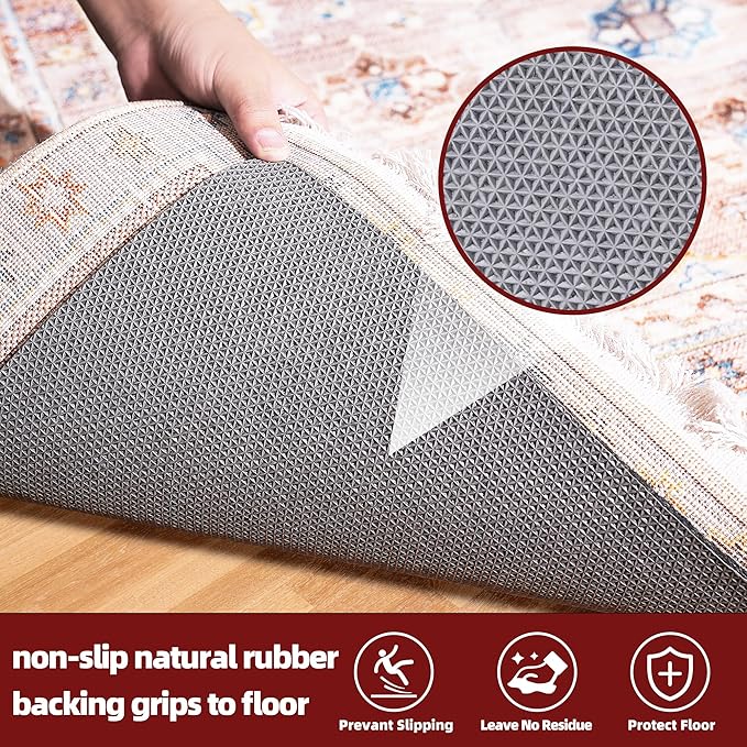 BAGAIL Felt and Natural Rubber Backing Rug Pads 1/4” Thick, Round 8 Ft Non Slip - Image 4