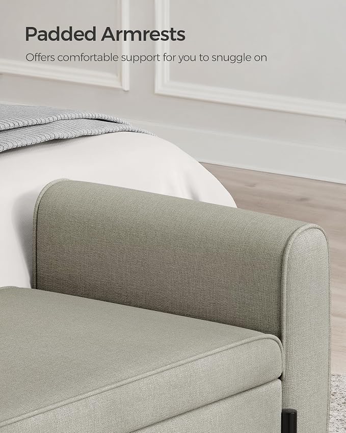 SONGMICS Storage Bench with Armrests, Ottoman with Storage - Image 9