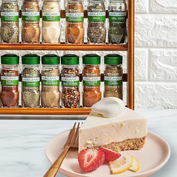 McCormick Gourmet Three Tier Wood 24 Piece Organic Spice Rack Organizer - Image 8