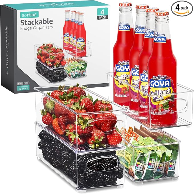 Sorbus Stackable Refrigerator Organizer Bins by Sorbus