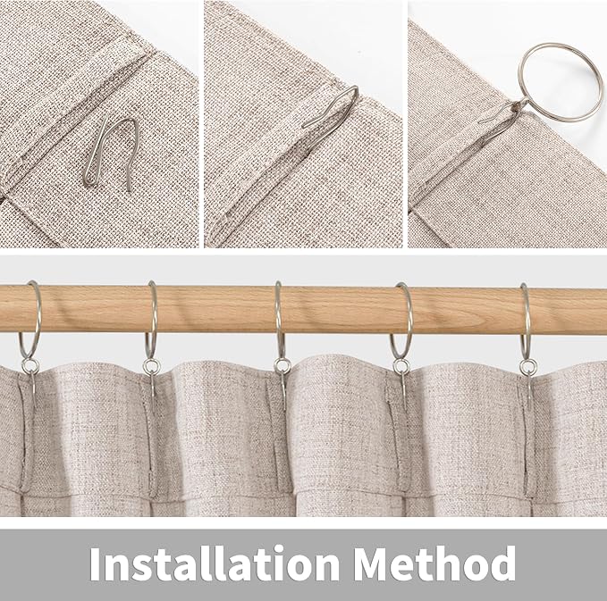 YoungsTex Linen Semi Sheer Curtains 90 Inch Length 2 Panels - Image 7