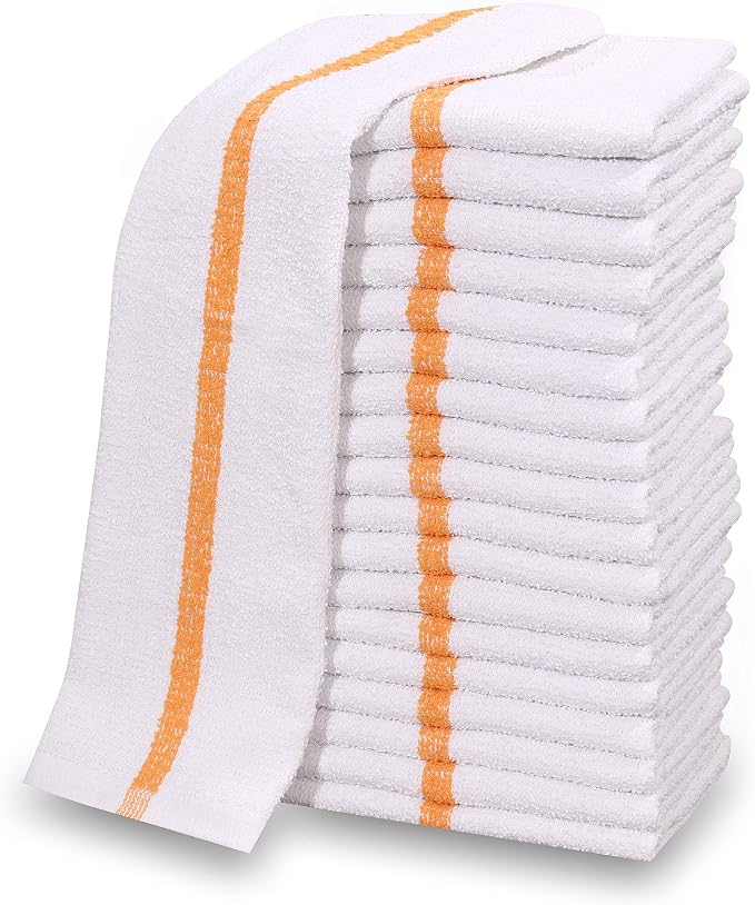 120 PC New Cotton Blend White Restaurant Bar Mops Kitchen Towels, 32 Oz by GOLDTEXTILES