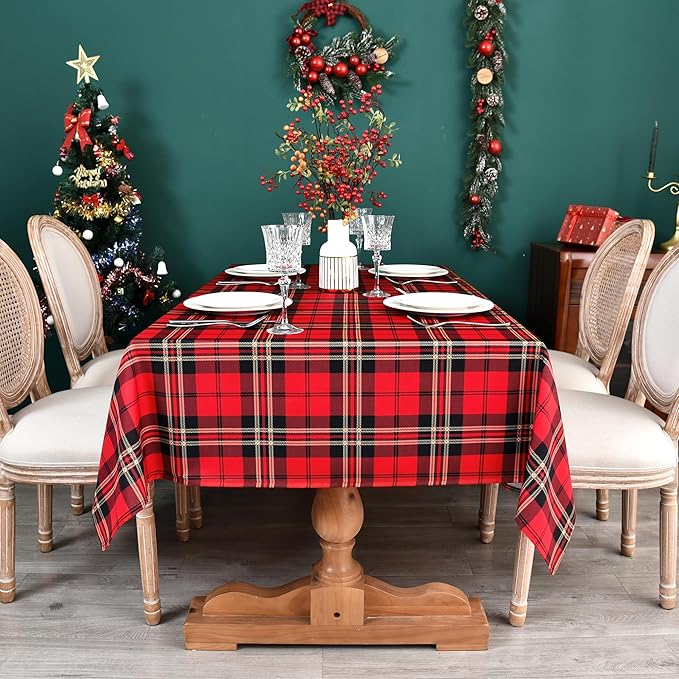 Waterproof Tartan Checkered Tablecloth Fabric - Image 4