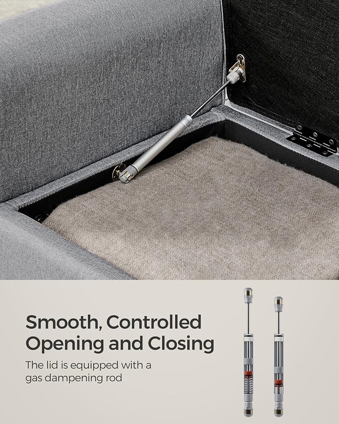 SONGMICS Storage Bench with Armrests, Ottoman - Image 7