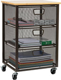 Mind Reader 3-Drawer Rolling Storage Cart, Office Organizer by MindReader