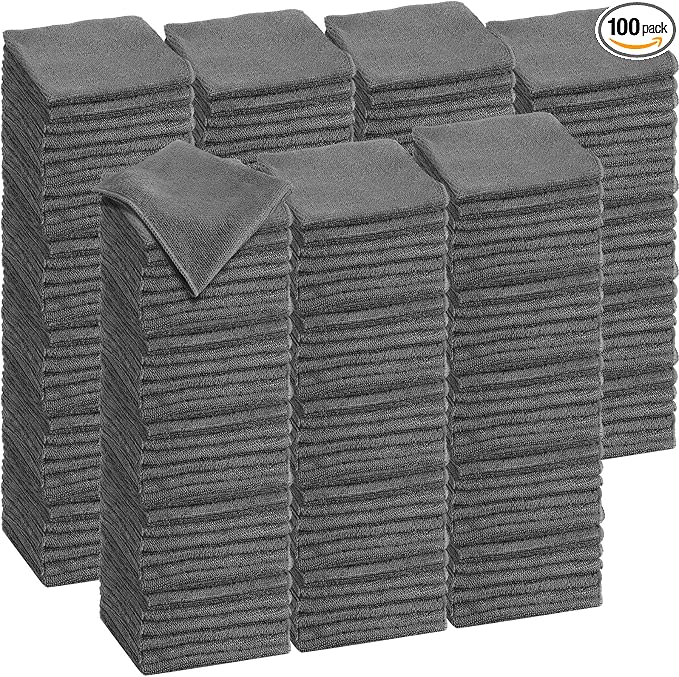 Tenare 100 Count 12'' x 12'' Microfiber Cleaning Cloths Reusable Cleaning Rags by Tenare
