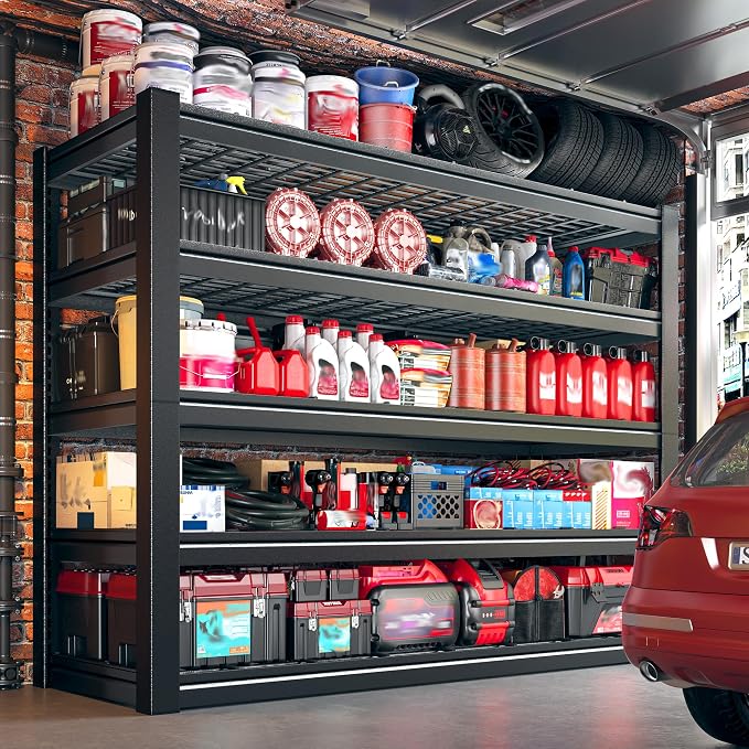 48" W Metal Shelving 5 Tier Garage Shelving 3000LBS Storage Shelves Adjustable - Image 4