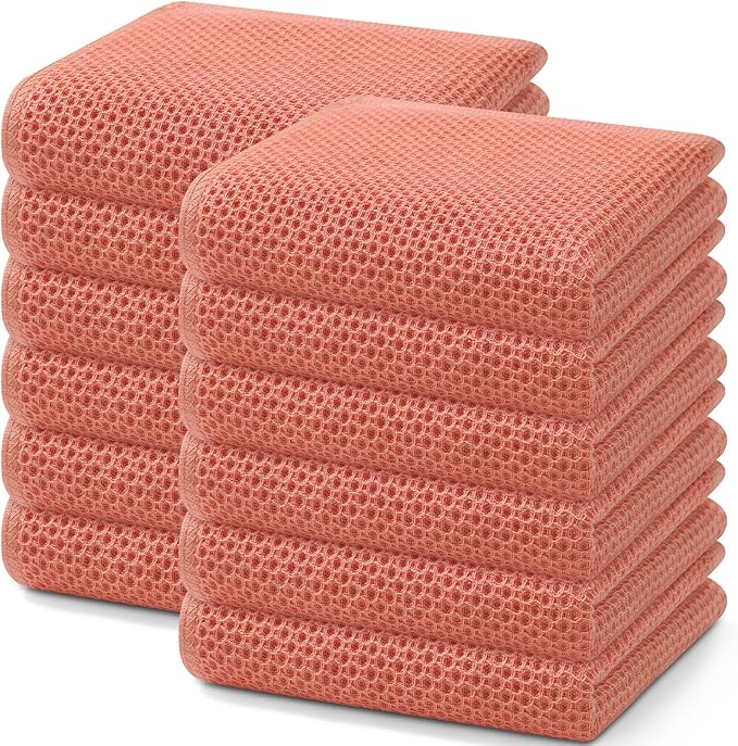 Homaxy 100% Cotton Waffle Weave Kitchen Dish Towels, Ultra Soft Absorbent Quick by Homaxy