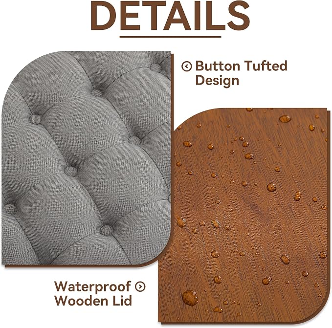 30Inch Round Storage Ottoman - Image 4