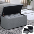 Storage Ottoman Bench with 2.56-inch Thick Seat, 31.5 inch Nesting Ottoman Set by TASSULLO
