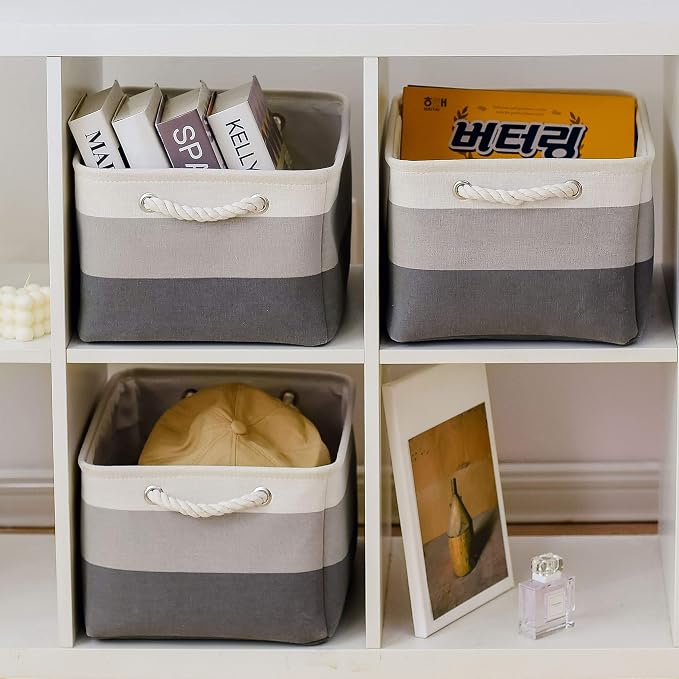 Large Storage Baskets for Shelves, Fabric Baskets for Organizing, Collapsible - Image 6