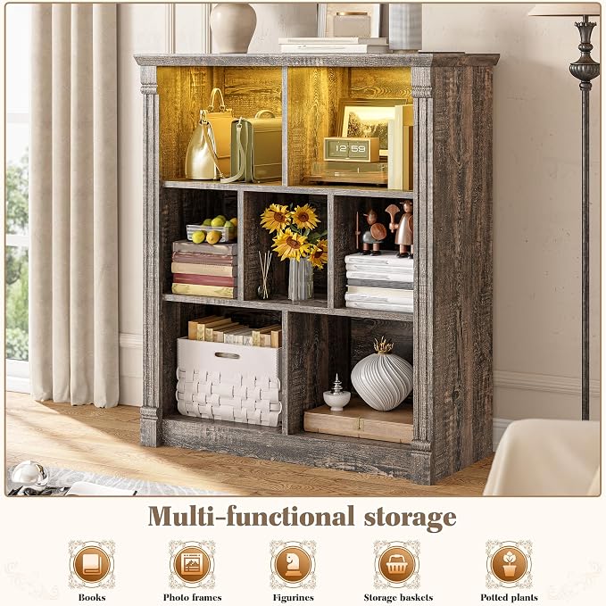 EnHomee 7 Cube Bookshelf Cubby Storage Organizer - Image 4