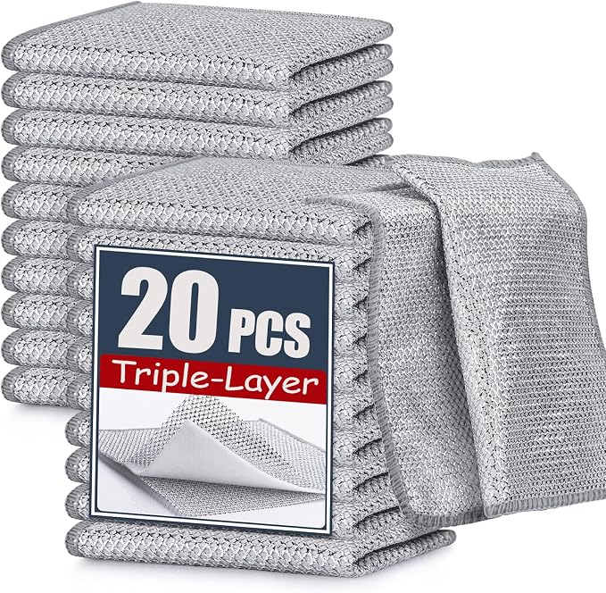 Navona 20 Pcs New Upgrade Steel Wire Dishcloth, Triple-Layer Steel Wire by Unknown