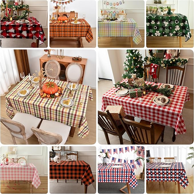 Waterproof Checkered Tablecloth Fabric - Image 4
