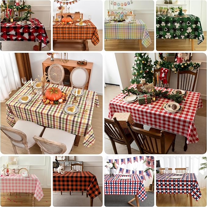 Waterproof Plaid Tablecloth Fabric - Image 4