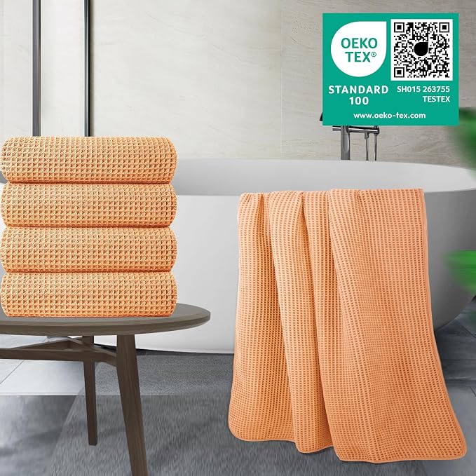 POLYTE Microfiber Oversize Quick Dry Lint Free Bath Towel, 60 x 30 in, 4 Pack - Image 5