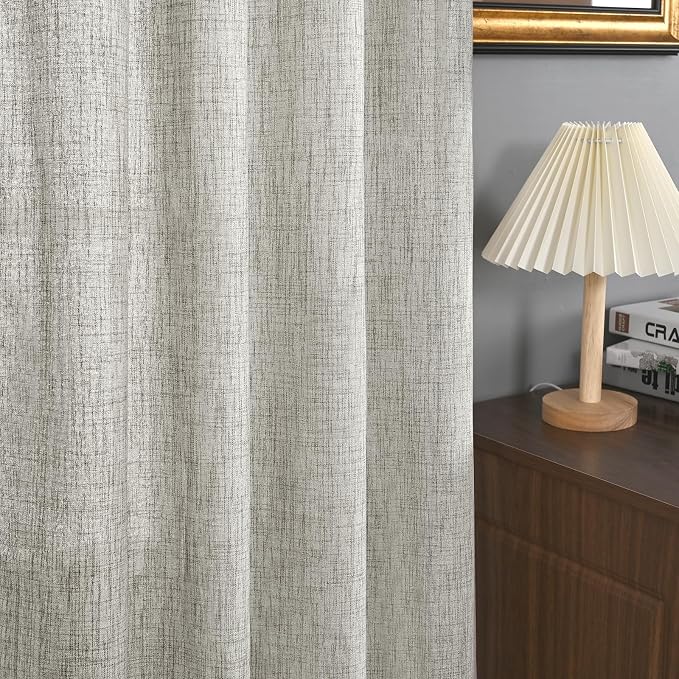YoungsTex Dark Grey Linen Curtains 45 Inch Length - Image 6