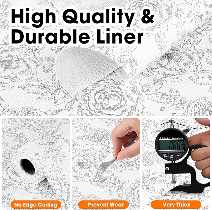 Drawer and Shelf Liners for Kitchen Cabinets Non-Adhesive Cabinet Liners Strong - Image 5
