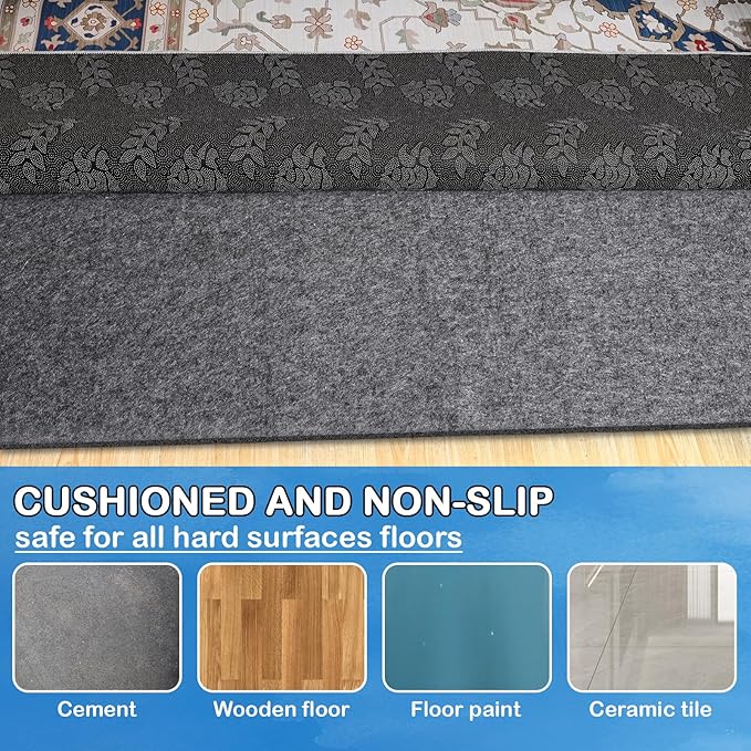 Non-Slip Rug Pads 4 x4 ft, 100% Waterproof Rugs Non Skid Rug Pad - Image 6