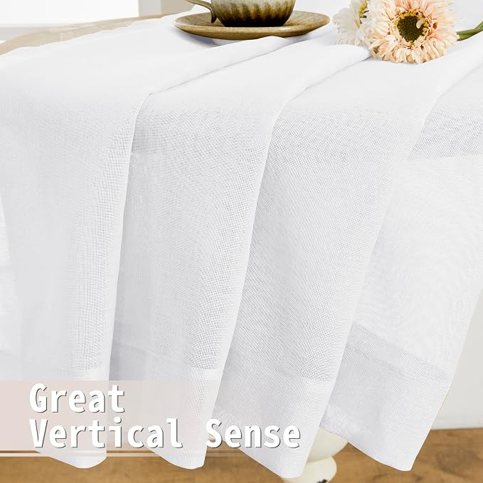 Tollpiz Small Sheer Door Curtain Closet Linen Textured Curtain Sheers Doorway - Image 6