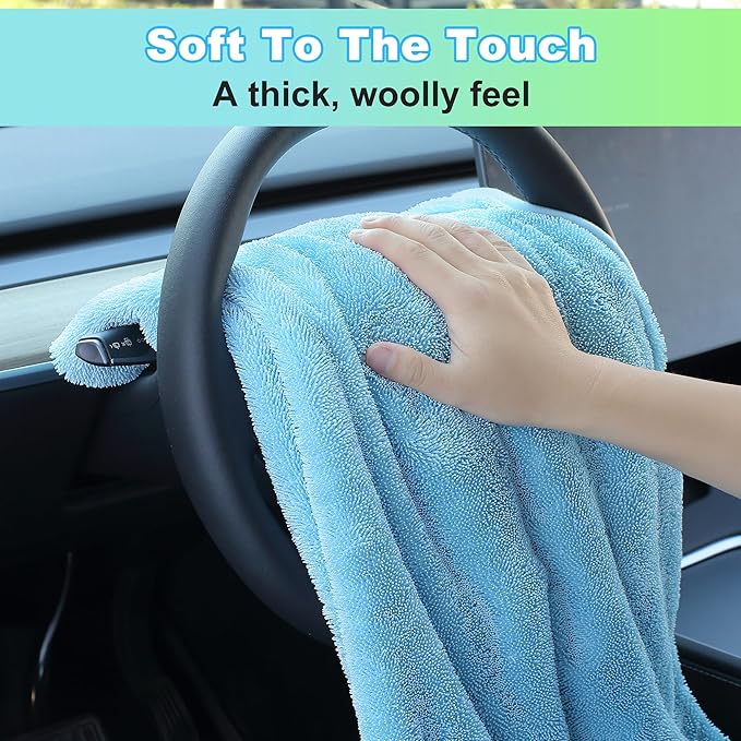 JOYMOOP Microfiber Towels for Cars, 2 Pack 63" x 29.5" Car Drying Towel - Image 5
