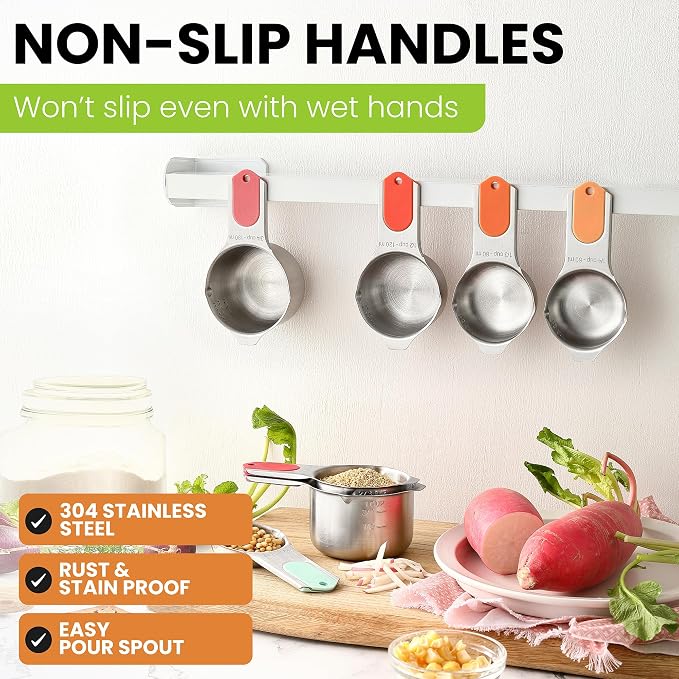 Spring Chef Magnetic Stainless Steel Measuring Cups, Kitchen Tools - Image 5