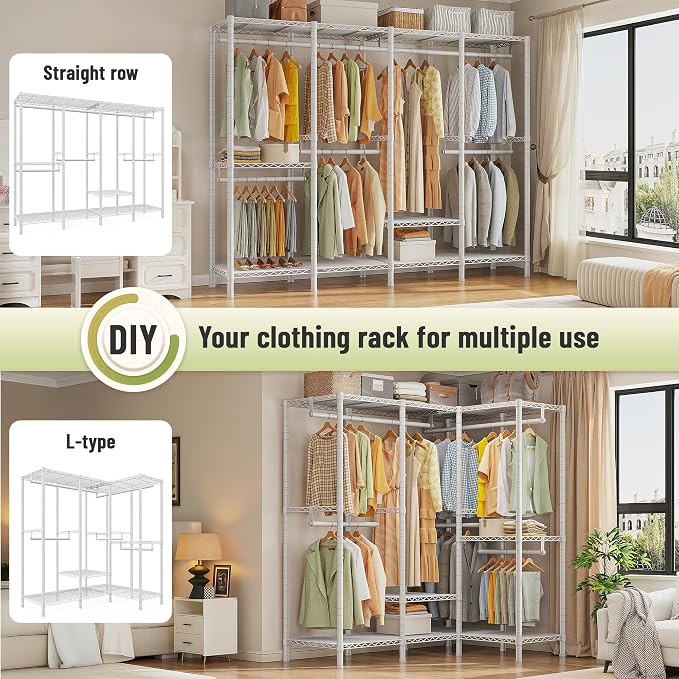 Raybee Heavy Duty Clothes Rack for Hanging Clothes, Clothing Rack - Image 3