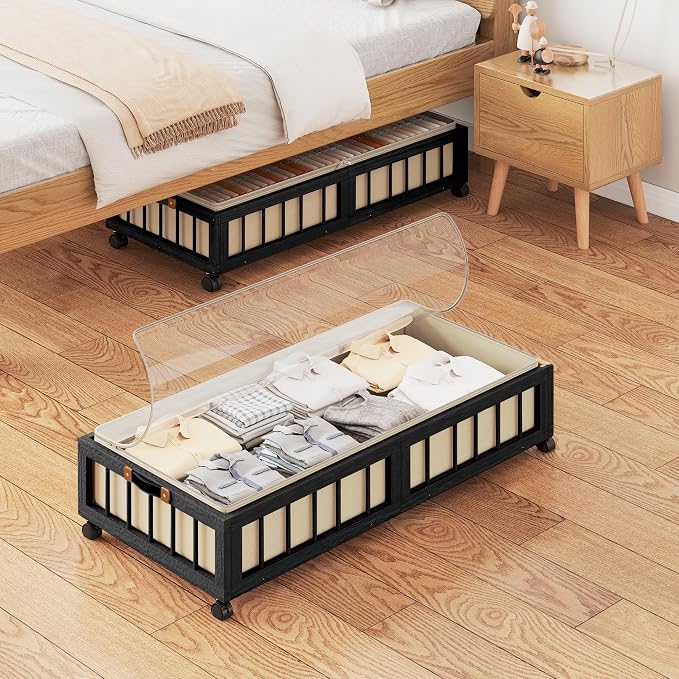 efluky 2-Pack Bamboo Under Bed Storage - Image 7