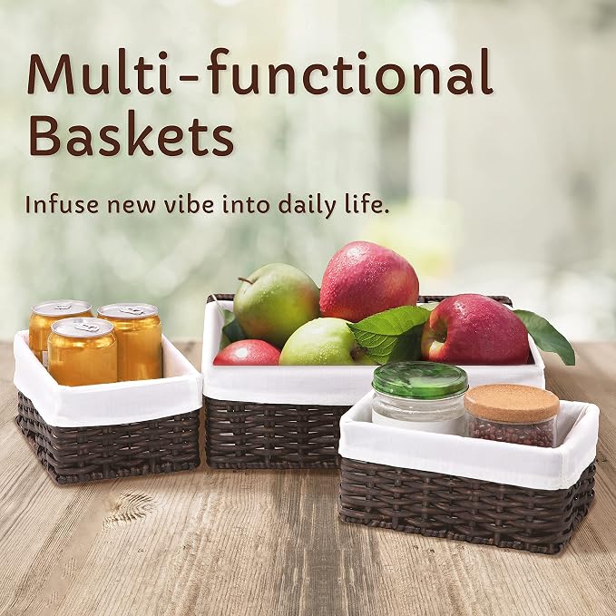 Baskets for Organizing, Undershelf Wicker Storage, Hand Woven Organizer for - Image 3
