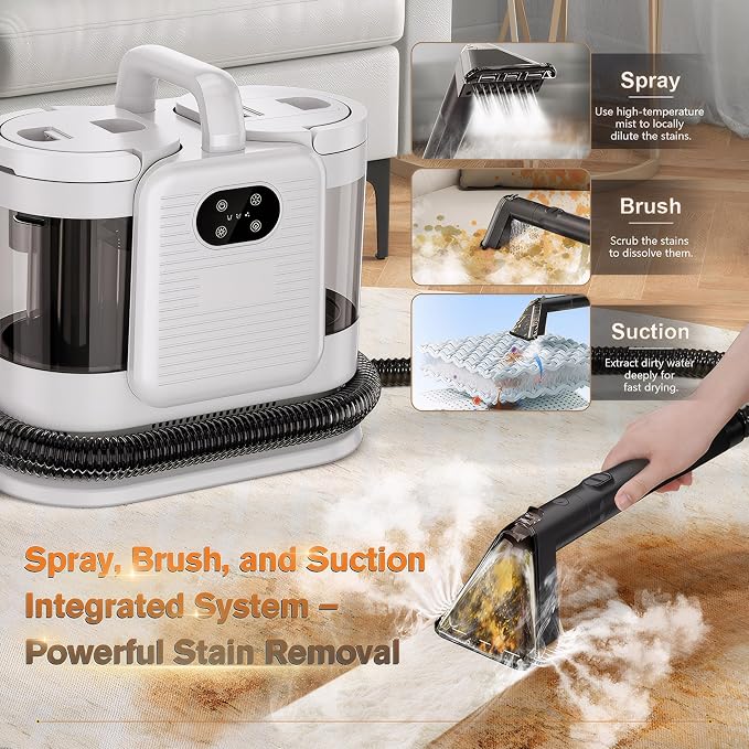 Portable Carpet and Upholstery Cleaner Machine, Deep Cleaning Carpet Shampooer - Image 3