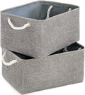 TheWarmHome Large Storage Bins Basket, 2 Pack Grey Fabric Storage Cubes by TheWarmHome