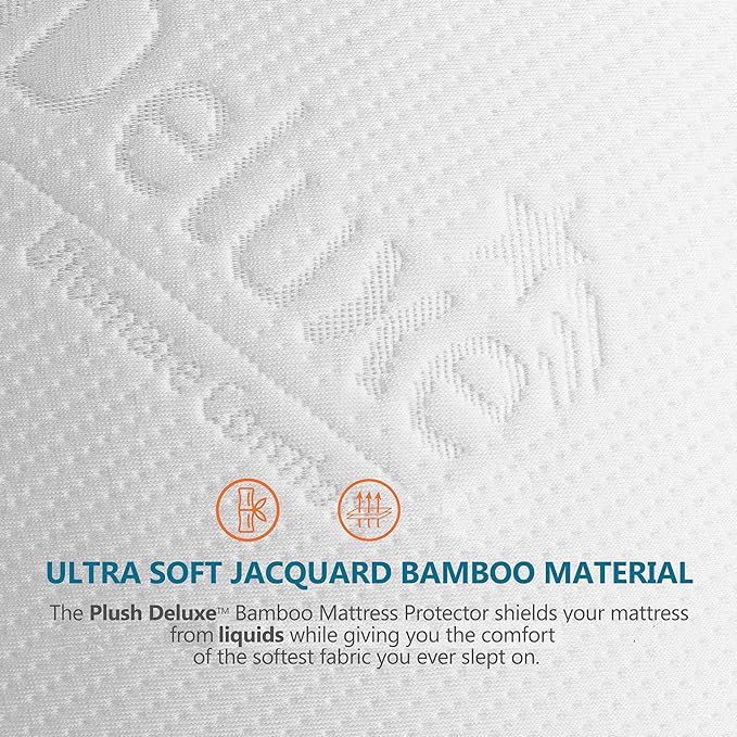 PlushDeluxe Premium Bamboo Mattress Protector – King Size, Waterproof, & Ultra - Image 2